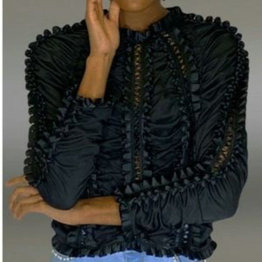 Nancy Yang -- Fancy Black Blouse - Picture 2 of 2